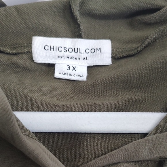 Chic Soul Olive Green Babydoll Hoodie - Picture 3 of 3